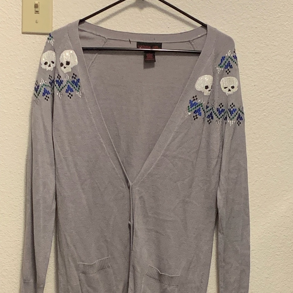Material Girl Skull Cardigan